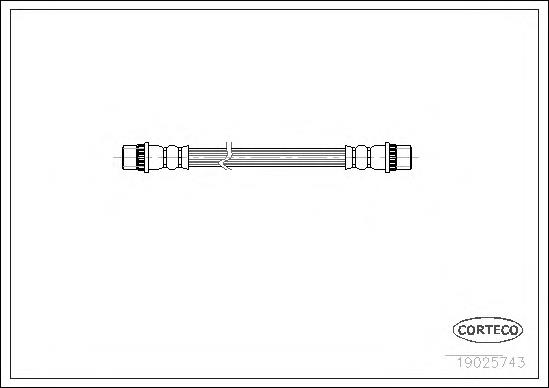 19025743 Corteco tubo flexible de frenos trasero