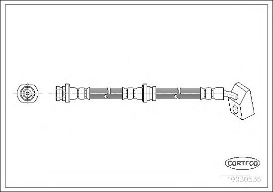 19030536 Corteco tubo flexible de frenos delantero izquierdo