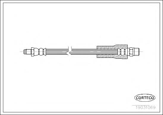 19031069 Corteco tubo flexible de frenos trasero