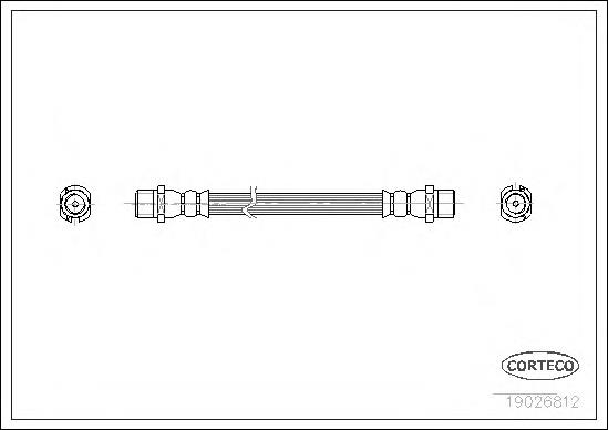 19026812 Corteco tubo flexible de frenos trasero