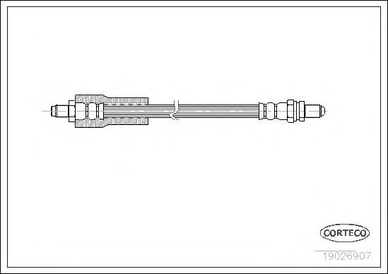 19026907 Corteco tubo flexible de frenos trasero