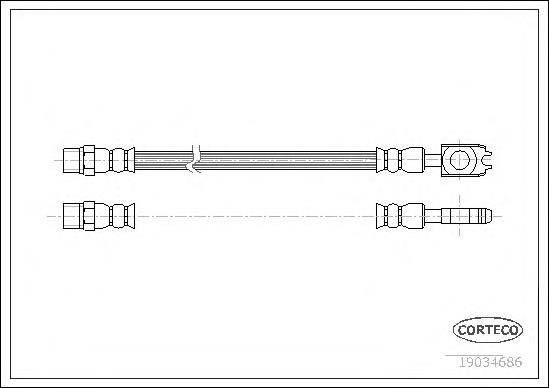 19034686 Corteco tubo flexible de frenos trasero