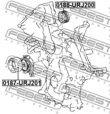 Rodillo, correa trapecial poli V 0187URJ201 Febest