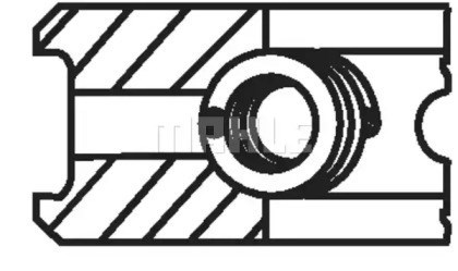 Juego de aros de pistón para 1 cilindro, cota de reparación +0,25 mm 03316N1 Mahle Original