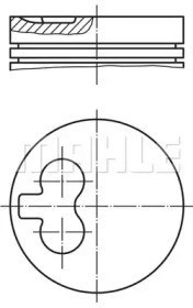 Pistón completo para 1 cilindro, STD 0385600 Mahle Original