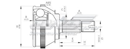 82443533 Fiat/Alfa/Lancia junta homocinética exterior delantera