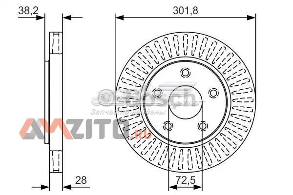 0986479U45 Bosch freno de disco delantero