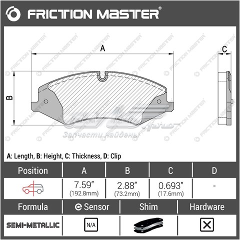 MKD1425 Friction Master pastillas de freno delanteras