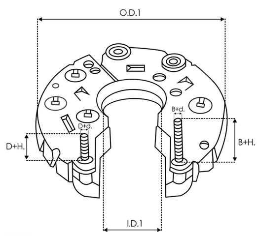 132714 Cargo alternador diodo puente rectificador