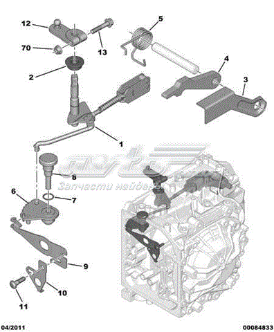  Palanca selectora Cambio De Marcha para Citroen C8 EA, EB