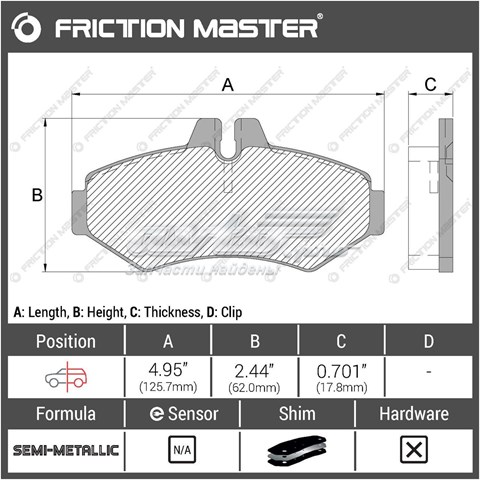 MKD928 Friction Master pastillas de freno traseras