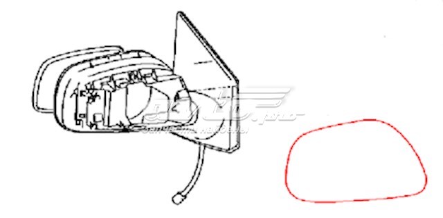  Superposicion(Cubierta) De Espejo Retrovisor Derecho para Toyota Auris E15