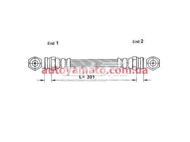 FT3303 K&K tubo flexible de frenos trasero