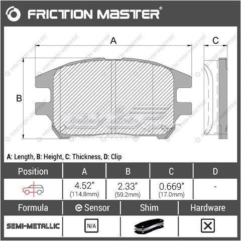 MKD930 Friction Master pastillas de freno delanteras