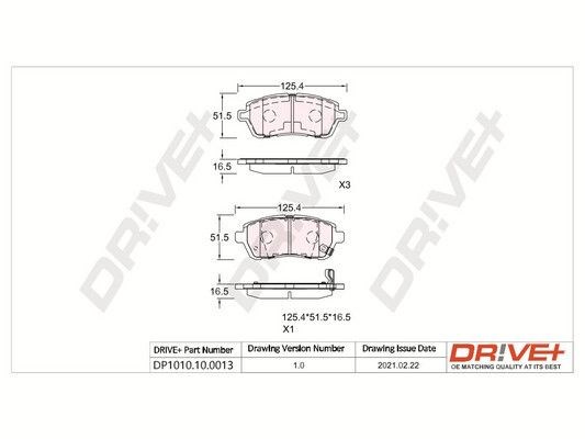 DP1010.10.0013 Dr!ve+ pastillas de freno delanteras