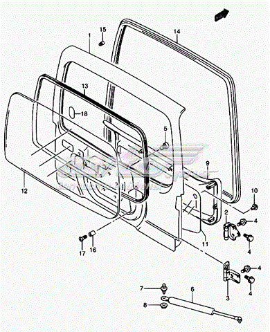  Sello Del Maletero (3/5a Puerta Trasera) para Suzuki Jimny FJ