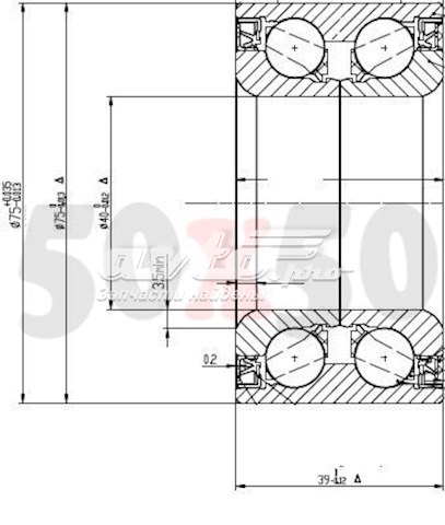 DAC4075W2CS73 Koyo cojinete de rueda delantero