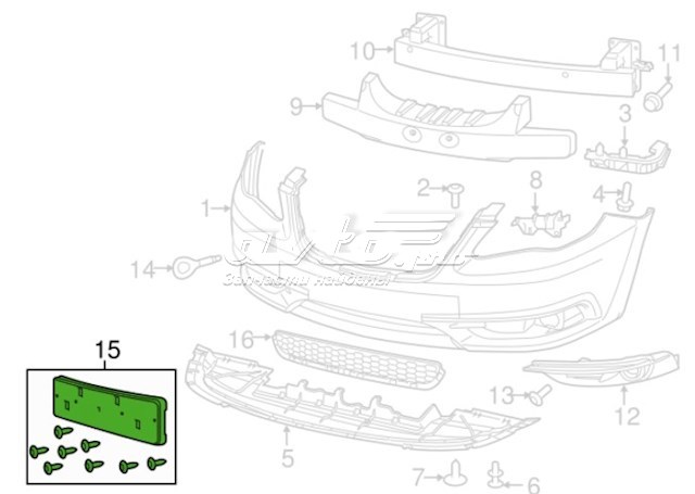  Soporte de matricula delantera para Jeep Compass 