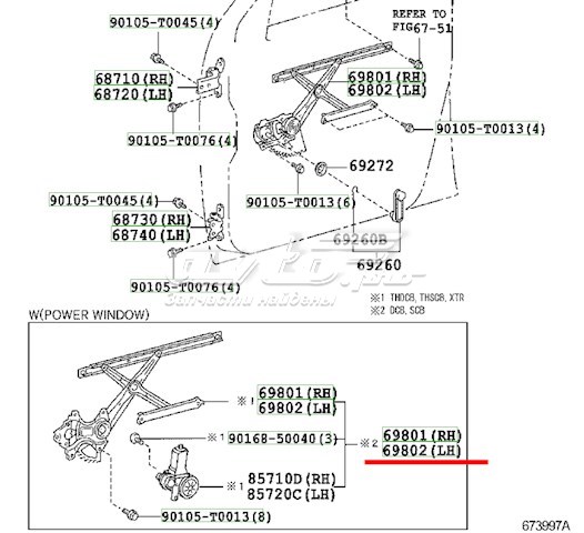 698200K141 Toyota mecanismo de elevalunas, puerta delantera izquierda