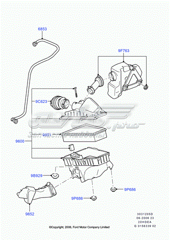  Tubo flexible de aspiración, entrada del filtro de aire para Ford Mondeo 4 