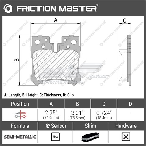 MKD1283 Friction Master pastillas de freno traseras