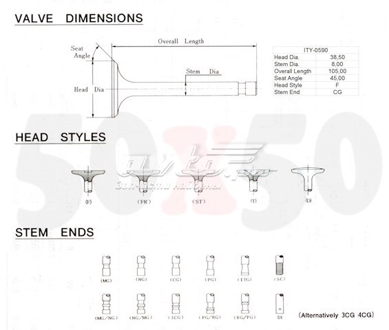 1371164020 Toyota válvula de admisión