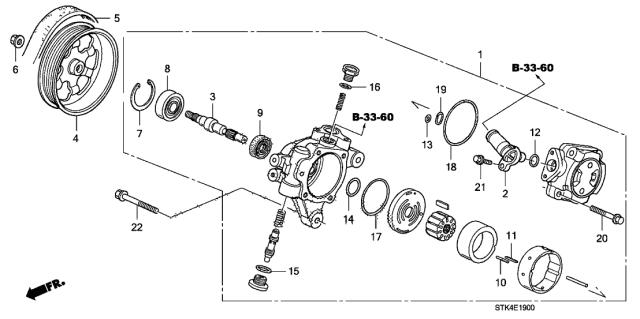 91349PNC003 Honda retén de bomba de dirección hidráulica