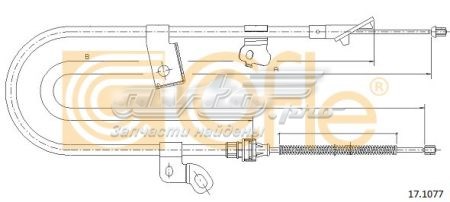 17.1077 Cofle cable de freno de mano trasero derecho