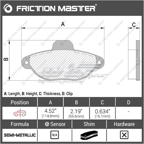 MKD1619 Friction Master pastillas de freno delanteras