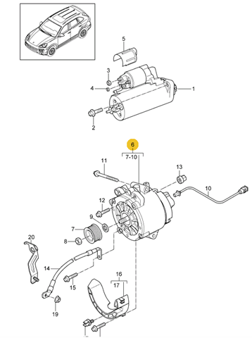 95860312101 Porsche alternador