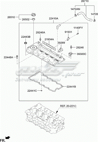 224102A600 Hyundai/Kia tapa de culata