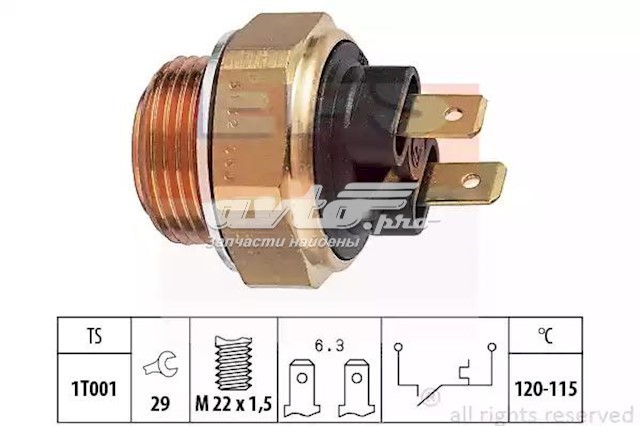 1850132 EPS sensor, temperatura del refrigerante (encendido el ventilador del radiador)