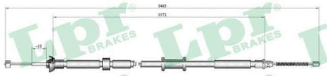 C1023B LPR cable de freno de mano trasero izquierdo