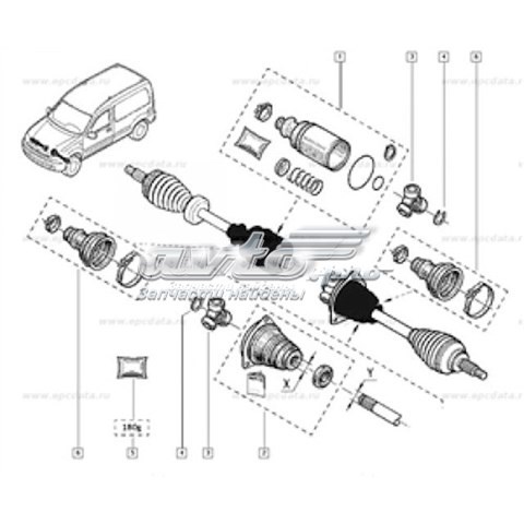 7701209468 Renault (RVI) fuelle, árbol de transmisión delantero interior