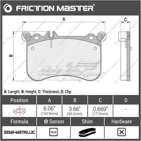 MKD1634 Friction Master pastillas de freno delanteras