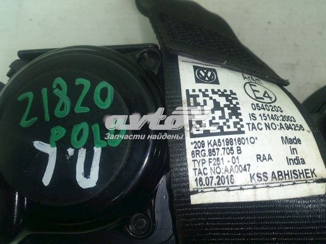  Cinturón de seguridad delantero izquierda para Volkswagen Polo 602, 604, 612, 614