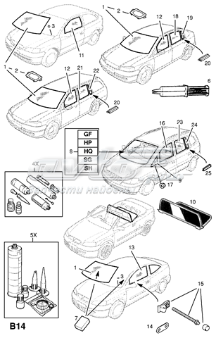  Luna de puerta delantera izquierda para Opel Zafira F75