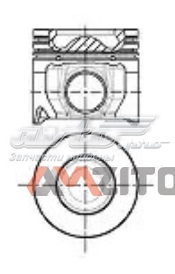  Pistón completo para 1 cilindro, cota de reparación + 0,50 mm para Peugeot 308 