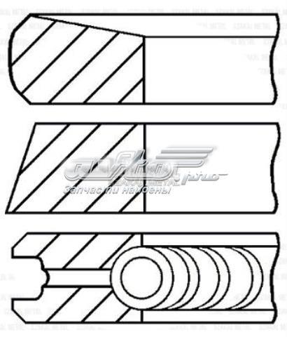  Juego de aros de pistón para 1 cilindro, cota de reparación +0,50 mm para Toyota FORTUNER N5, N6