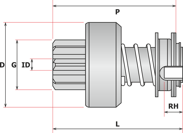 237752 Cargo bendix, motor de arranque