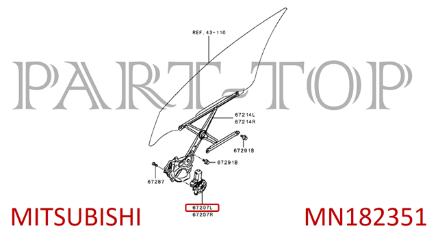 MN182351 Mitsubishi motor eléctrico, elevalunas, puerta delantera izquierda