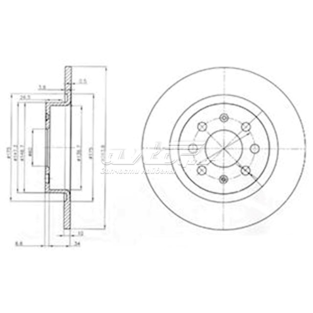 BG3945 Delphi disco de freno trasero