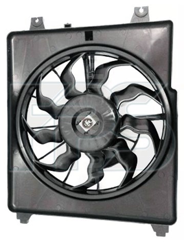  Difusor de radiador, ventilador de refrigeración, condensador del aire acondicionado, completo con motor y rodete para Hyundai H-1 STAREX TQ