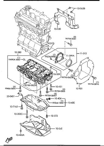 R2AA10380C Mazda cárter de aceite, parte superior