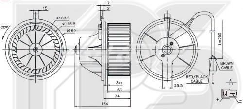 FP12W0189 FPS motor eléctrico, ventilador habitáculo