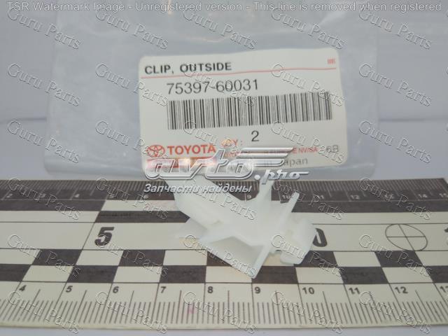 7539760030 Toyota clip, tubuladura de sujeción, alféizar de la puerta