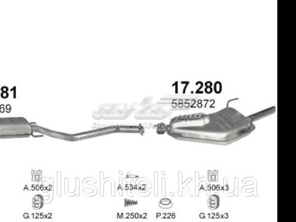 17.280 Polmostrow silenciador posterior