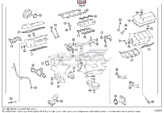 0411131342 Toyota juego de juntas de motor, completo