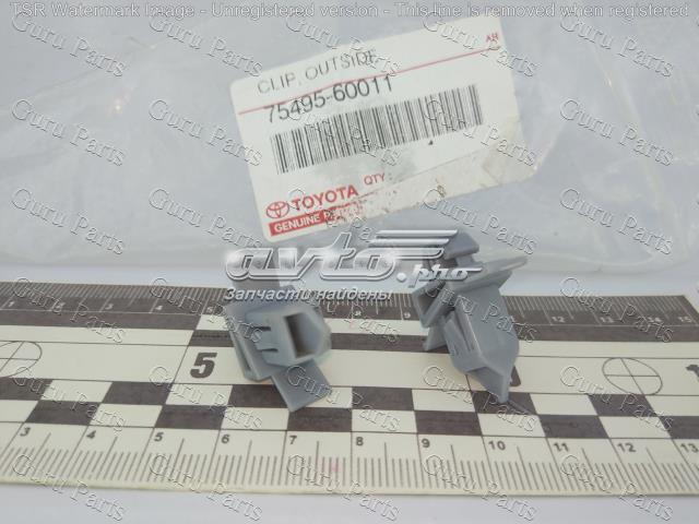 7549560010 Toyota clip, tubuladura de sujeción, alféizar de la puerta