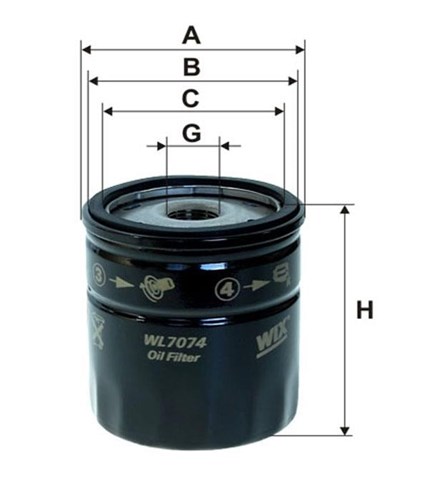 WL7074-12 WIX filtro de aceite